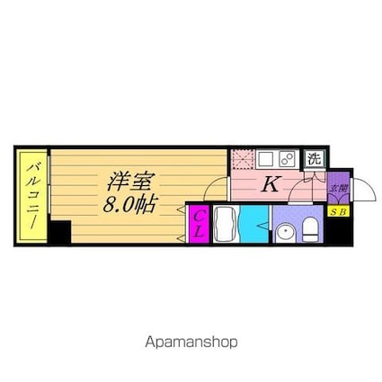 ＫＤＸ千葉中央レジデンス[1K/25.2m2]の間取図