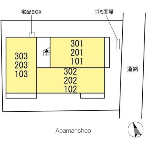 ＴＡＬＫＩＮＧ　ＨＥＡＤＺ（トーキングヘッズ） 202 ｜ 千葉県習志野市大久保２丁目351-3､-4の各1部（賃貸アパート2LDK・2階・58.56㎡） その3