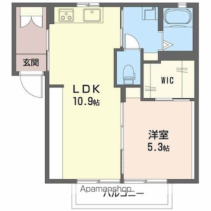 フィレンチェ　１番館[2K/39.4m2]の間取図