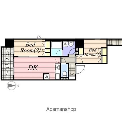 パークアクシス新御徒町Ｅａｓｔ[2DK/50.58m2]の間取図