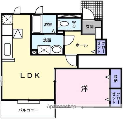 カルム　Ｂ[1LDK/43.66m2]の間取図