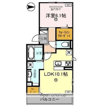 ナピカⅡ[1LDK/44.62m2]の間取図