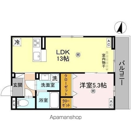 ボヌールメゾンｋａｓｕｇａＩＩ[1LDK/42.79m2]の間取図