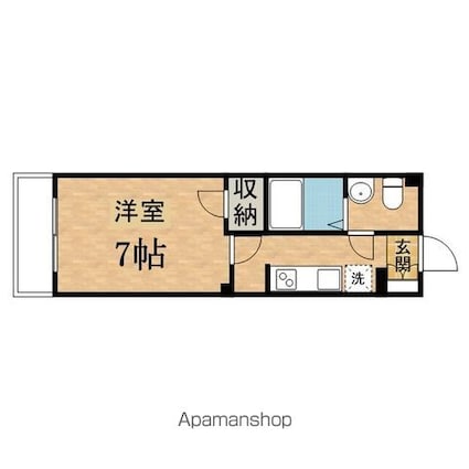 東京都日野市大字日野[1K/25.08m2]の間取図