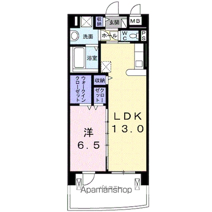 サウスグランパス[1LDK/49.14m2]の間取図