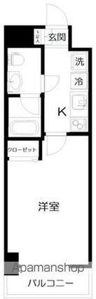 千葉県市川市市川３丁目[1K/24.38m2]の間取図