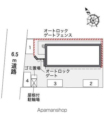 レオパレスあさひ[1K/19.87m2]の配置図