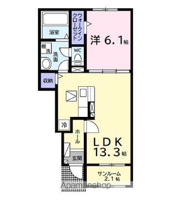 ベリッシモ　ソーレ[1LDK/50.01m2]の間取図