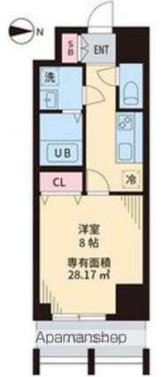 東京都国立市東１丁目[1K/28.17m2]の間取図