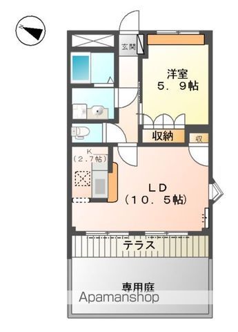 【和歌山市田尻のマンションの間取り】