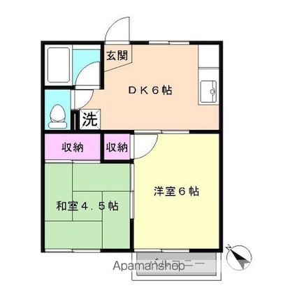 大泉サニーハイツ[2DK/34.78m2]の間取図