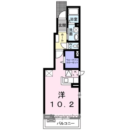アマーレ[1K/32.94m2]の間取図
