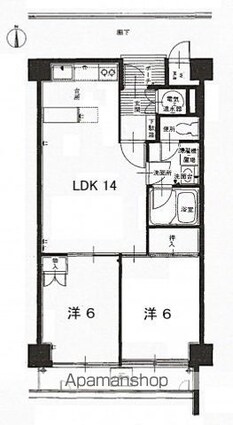 チュリス中町[2LDK/51.16m2]の間取図