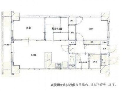 グリーンコート井口[3LDK/66.55m2]の間取図
