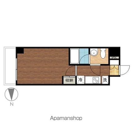 プロスペクト門前仲町[1K/25.5m2]の間取図