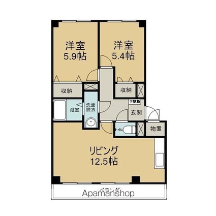 ＢＥＴＴＥＲ　Я　東造道[2LDK/55.17m2]の間取図