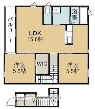 メゾンアイリス[2LDK/62.73m2]の間取図