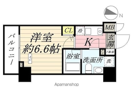 メインステージ両国駅前[1K/22.15m2]の間取図