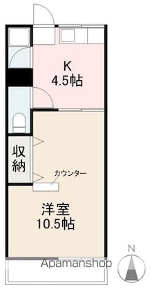 浜新コーポ[1DK/31.47m2]の間取図
