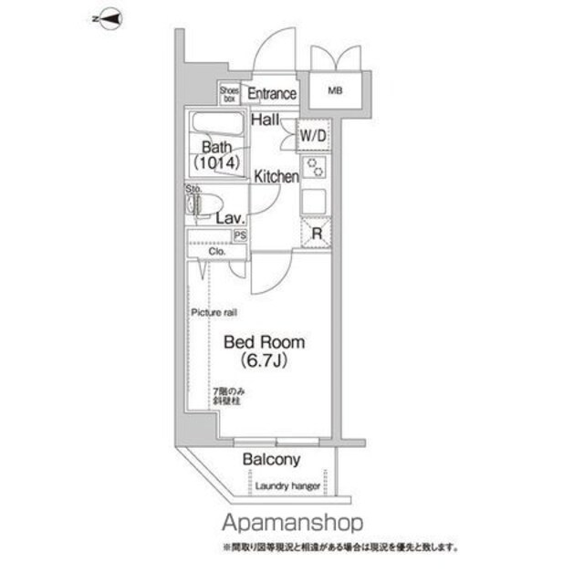 ＢＰＲレジデンス豪徳寺[1K/21.15m2]の間取図