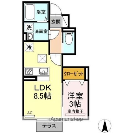ｐｅｃｈｅｒ奥田[1LDK/30.73m2]の間取図