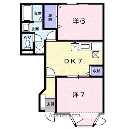 グリーン・リーフ軽井沢[2DK/46.06m2]の間取図