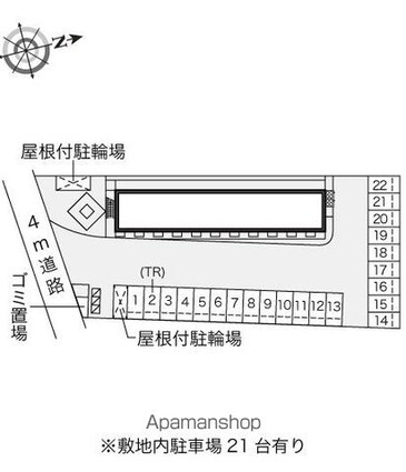 レオパレス大堀[1K/20.28m2]の配置図