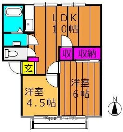 メゾンセンチュリー[2LDK/45.2m2]の間取図