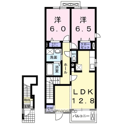 シャルマンコート広沢Ｅ[2LDK/62.45m2]の間取図
