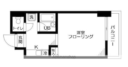 デュオフィール島津山[1R/19.69m2]の間取図