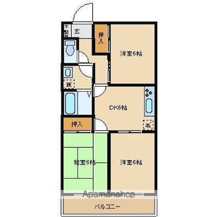 アクシス緑ケ丘[3DK/57.2m2]の間取図