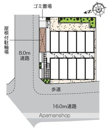 ヴィアロ高島平レジデンスＡ[1K/20.1m2]の配置図