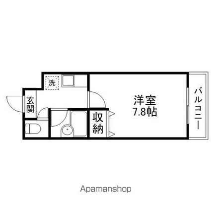 プランドール[1K/22.92m2]の間取図
