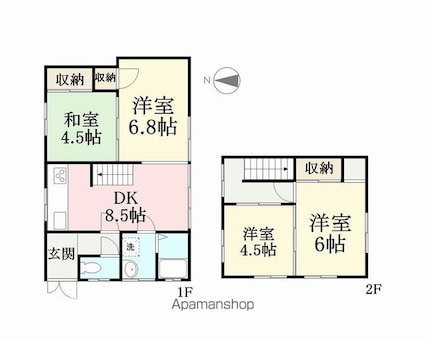 新田塚２丁目Ｓ貸家[4DK/75.77m2]の間取図