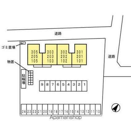 ミリール　Ｇｏｔｏ[2LDK/60.85m2]の配置図
