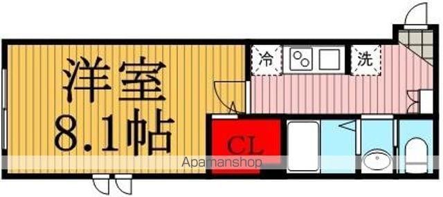 東京都世田谷区太子堂３丁目[1K/27.15m2]の間取図