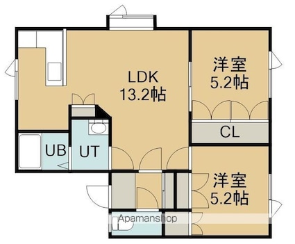 シルバーバック（シルバーバック）[2LDK/50.92m2]の間取図