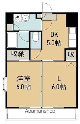 コーポフジサワ仙台[1LDK/40m2]の間取図