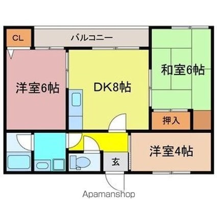 ロイヤルハイツ[3DK/54m2]の間取図