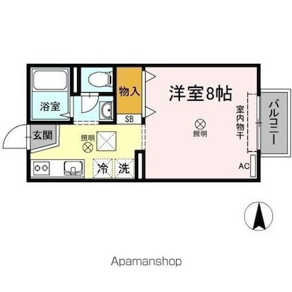フローラル・コート[1R/26.71m2]の間取図