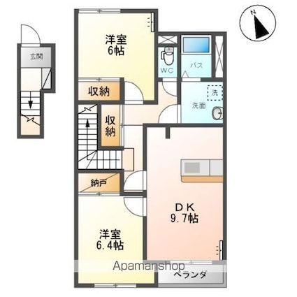 エバープレイス[2DK/58.4m2]の間取図