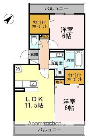 【日野市東豊田のアパートの間取り】