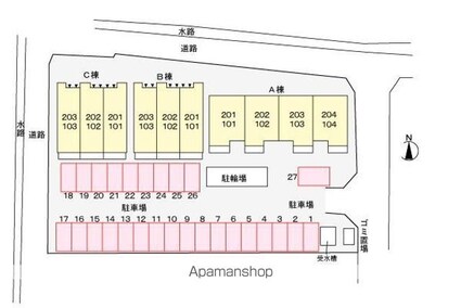 香川県高松市国分寺町新居[1R/33.15m2]の配置図
