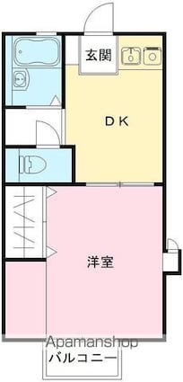 ハイム芳花園[1K/26.41m2]の間取図