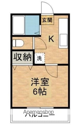 朋悠館（ほうゆうかん）[1K/20.7m2]の間取図