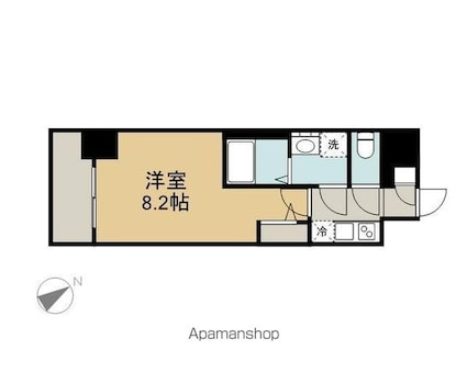エスリード新栄プライム[1K/25.35m2]の間取図