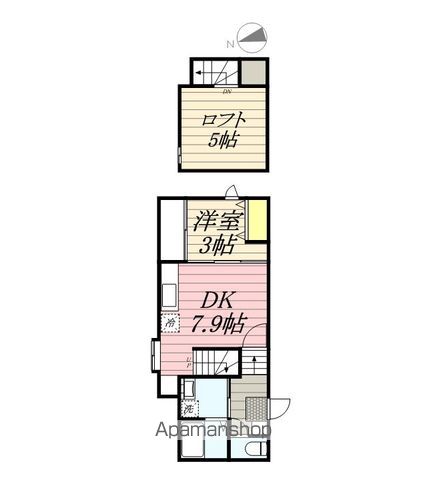 【福岡市東区名島のアパートの間取り】