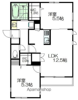 Ｎａｎａｌａ（ナナラ）[2LDK/57.6m2]の間取図