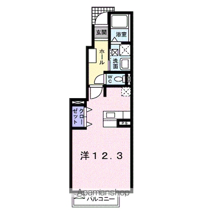 グランドソレイユ[1R/32.9m2]の間取図