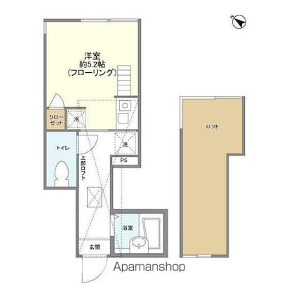 プレステージ笹塚[1R/17.14m2]の間取図